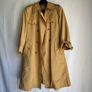 Vintage Christain Dior Monsieur Men's Belted Trench Coat 42R Beige Tan Paris